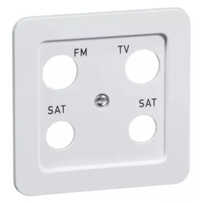 PEHA Zentralplatte 4-fach D 80.610.02 TV/4B | Koax Antennendose Abdeckung | Unterputz | Duroplast | IP20 | weiß