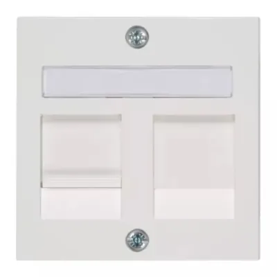PEHA Zentralplatte Modular Jack | D 11.610.02 MJ1 NA | 1-fach | Verschlussschieber | Beschriftungsfeld | IP20 | reinweiß