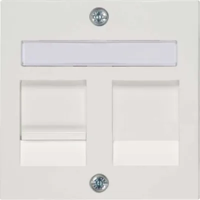 PEHA Zentralplatte Modular Jack | D 11.610.02 MJ1 NA | 1-fach | Verschlussschieber | Beschriftungsfeld | IP20 | reinweiß
