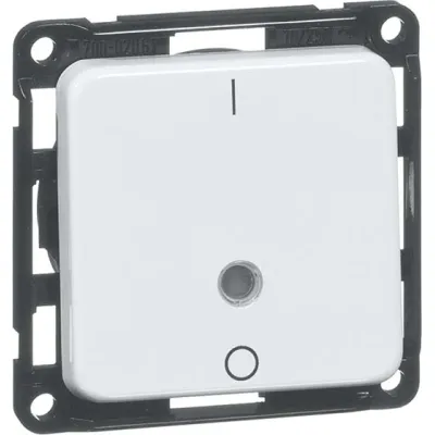 PEHA Ausschalter 2-polig D 712.02 GLK | Unterputz Wippschalter mit Kontrolllicht | 10A 250V | IP20 | glänzend reinweiß