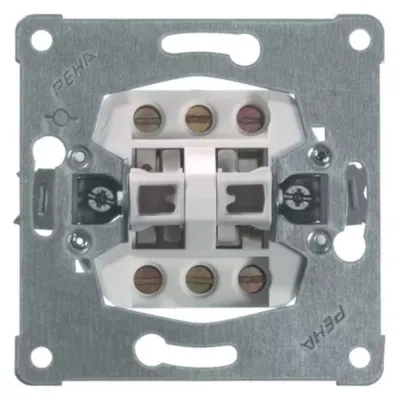 PEHA Doppeltaster Unterputz 00110911 | Serientaster 2-fach | 10A 250V | Wechselschalter | IP20 | halogenfrei