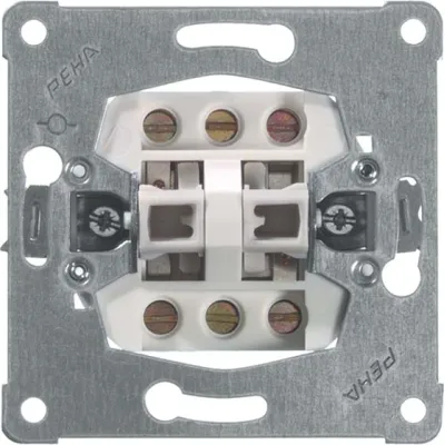 PEHA Doppeltaster Unterputz 00110911 | Serientaster 2-fach | 10A 250V | Wechselschalter | IP20 | halogenfrei