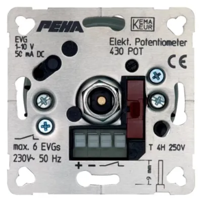 Peha Potentiometer 430 POT | 0-10V | 230V | Unterputz | IP20 | Dreh-/Druckknopf | halogenfrei