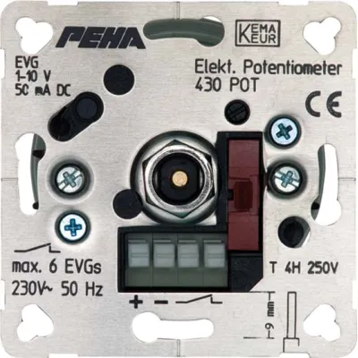 Peha Potentiometer 430 POT | 0-10V | 230V | Unterputz | IP20 | Dreh-/Druckknopf | halogenfrei