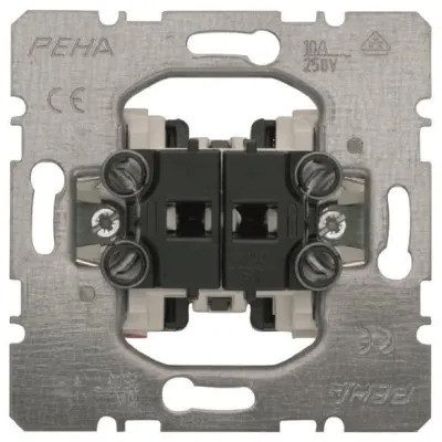 Peha Jalousieschalter D 214 | Unterputz Wippschalter 1-polig | Edelstahl | IP20 | 10A 250V