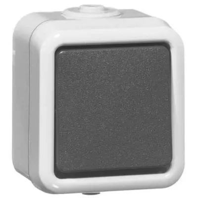 PEHA Jalousieschalter 626/4 WAB | Wippschalter Aufputz IP54 | elektrische Verriegelung | 10A 250V | Thermoplast | grau