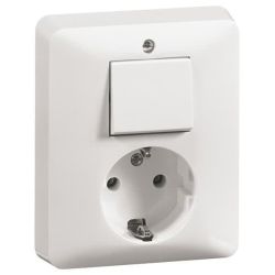 PEHA Kombination ws Schalter/Steckdose D 80.6686 W