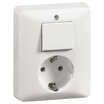 PEHA Kombination ws Schalter/Steckdose D 80.6686 W