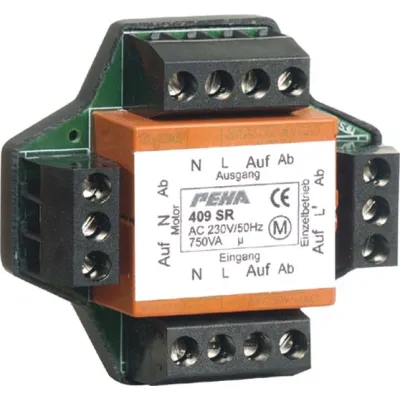 Peha Mehrfachsteuerrelais D 409 SR | Trennrelais Jalousie 230V 6A | Für 2 Rollladenmotoren | AP/UP