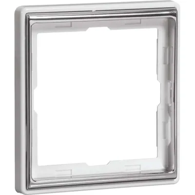 PEHA Kombi-Rahmen 1-fach D 95.571.02.60 | Abdeckrahmen DIALOG | Unterputz | Kunststoff | weiß/chrom | 81x86 mm
