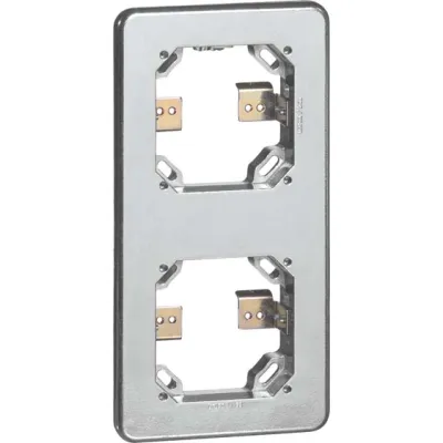 PEHA Rahmen 2-fach D 382.69 AGU WU | Abdeckrahmen Unterputz | Aluminium-Guss Metall | horizontal | glänzend | alu