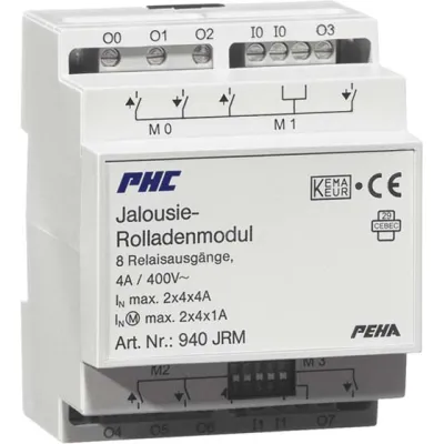 Peha Jalousiemodul D 940 JRM | Rollladenaktor 8 Relaisausgänge 4A | PHC Bussystem | REG 4TE | 230V | DIN-Tragschiene