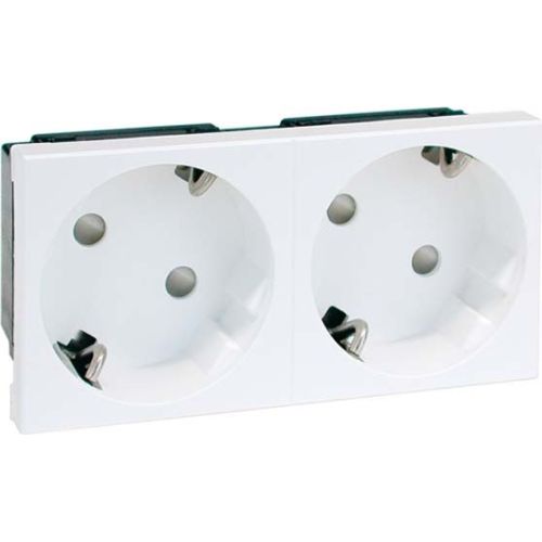 Bild: PEHA SCHUKO-EB-Steckd.2-fachant 16A 250V D 6212.21 EMS SI WI