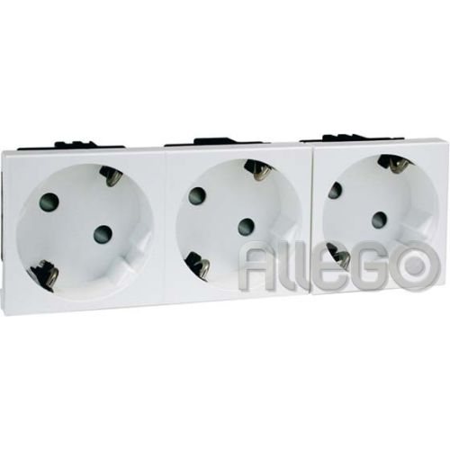 Bild: PEHA SCHUKO-EB-Steckd.3-fachant 16A 250V D 6213.21 EMS SI WI