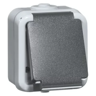 PEHA SCHUKO-Steckdose D 6620 WAB | Aufputz | IP54 | bruchfest | Steckklemmen | 16A 250V | Kunststoff | grau
