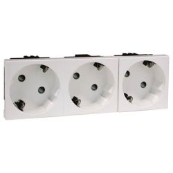 PEHA SCHUKO-Steckdose 3-fach ws 16A 250V D 6213.02 EMS SI WI