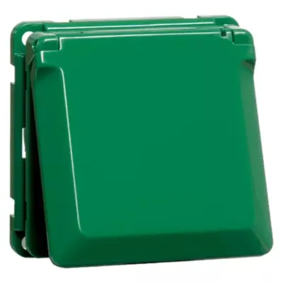 PEHA Steckdose SCHUKO D 6711.42 K | Einbau | 16A 250V | Schraubklemmen | Klappdeckel | Kunststoff | IP20 | grün