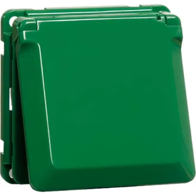 PEHA Steckdose SCHUKO D 6711.42 K | Einbau | 16A 250V | Schraubklemmen | Klappdeckel | Kunststoff | IP20 | grün