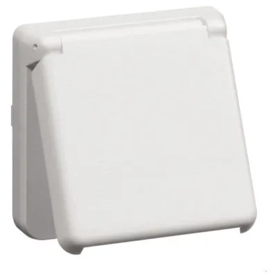 PEHA Steckdose SCHUKO D 6711.12 WI WE S | 16A 250V | IP44 | Klappdeckel | Schraubklemmen | Thermoplast | 45° | grau