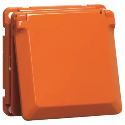 PEHA Steckdose SCHUKO D 6711.33 K | 16A 250V Einbau | Klappdeckel | Schraubklemmen | IP20 | orange | Thermoplast