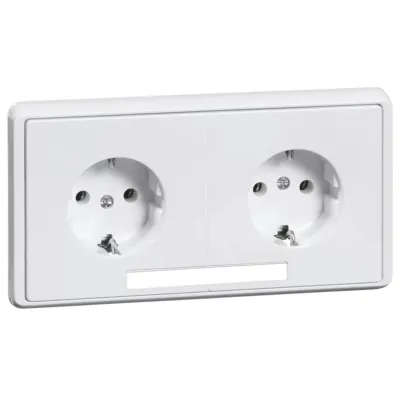 PEHA SCHUKO Doppelsteckdose D 95.6512/3.02 NA | Unterputz | 2-fach | Steckklemmen | Kunststoff | reinweiß | IP20