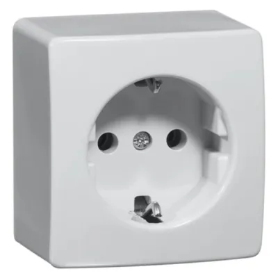 PEHA Steckdose SCHUKO D 6650 | 00485111 | Aufputz 1-fach | 16A 250V | Schraubklemmen | IP20 | Duroplast | Weiß