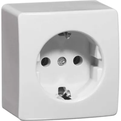 PEHA Steckdose SCHUKO D 6650 | 00485111 | Aufputz 1-fach | 16A 250V | Schraubklemmen | IP20 | Duroplast | Weiß