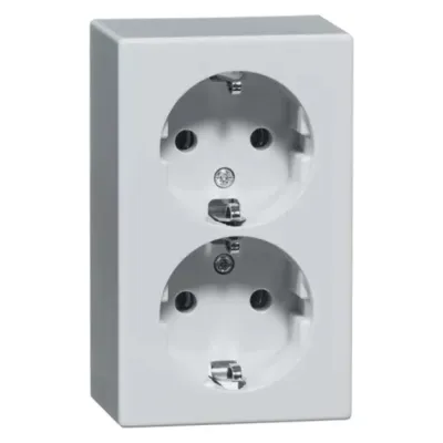 Peha Doppel-Steckdose SCHUKO D 6652 / 00497111 | Aufputz | 2-fach | 16A 250V | Schraubklemmen | IP20 | Duroplast | weiß