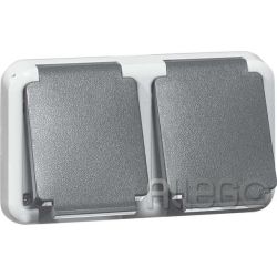 PEHA Steckdose SCHUKO 2fach grau D 6632 WAB O.D.