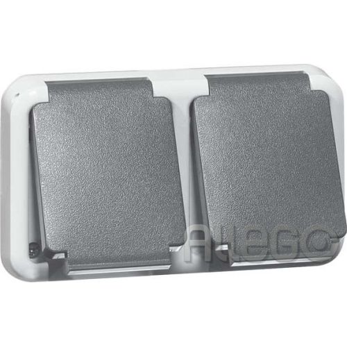 Bild: PEHA Steckdose SCHUKO 2fach grau D 6632 WAB O.D.