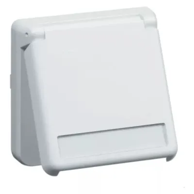 PEHA Steckdose SCHUKO D 6711.02 NA WE S | IP44 | Klappdeckel | Beschriftungsfeld | 16A 250V | bruchfest | weiß