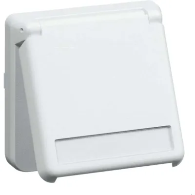 PEHA Steckdose SCHUKO D 6711.02 NA WE S | IP44 | Klappdeckel | Beschriftungsfeld | 16A 250V | bruchfest | weiß