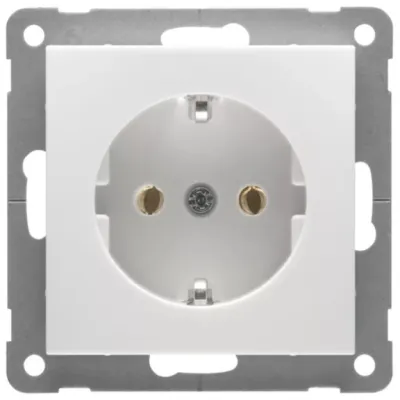 PEHA Steckdose SCHUKO D 11.6511.02 | Unterputz | 2-polig | 16A 250V | Steckklemmen | Badora | Zentralplatte | reinweiß
