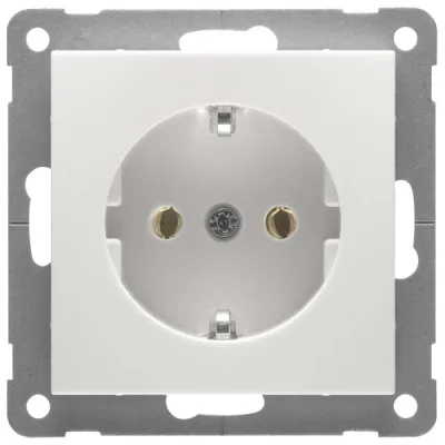 PEHA Steckdose SCHUKO D 11.6511.02 | Unterputz | 2-polig | 16A 250V | Steckklemmen | Badora | Zentralplatte | reinweiß
