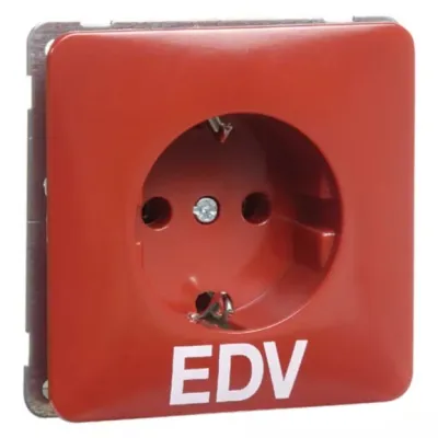 Peha Steckdose SCHUKO D 80.6511 ROT EDV | Aufputz | 2-polig 16A 250V | Steckklemme | Unterputz | Rot | Kunststoff