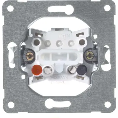 PEHA Serientaster Unterputz 00190811 | 2 Schließer | 1-polig | 10A 250V | Steckklemmen | Duroplast | Edelstahl | IP20