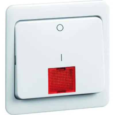 PEHA Kontrollwippe Schalter D 80.642 Z WU GLK W | 2-polig/3-polig | große rote Linse | IP44 | Kunststoff | weiß