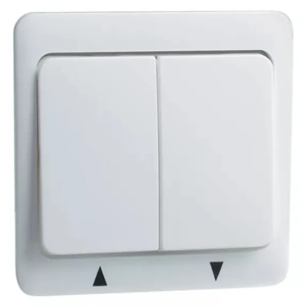 Peha Wippe D 80.644 W | Schalterabdeckung mit Symbol AUF/AB | 58x49 mm | Zentralplatte | Kunststoff Duroplast | weiß