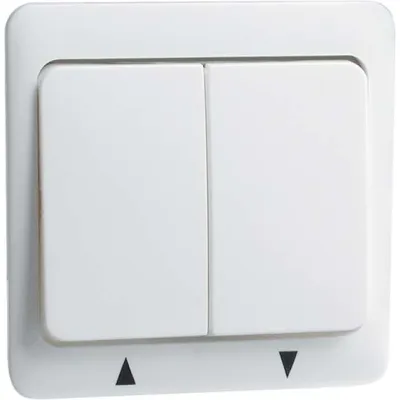 Peha Wippe D 80.644 W | Schalterabdeckung mit Symbol AUF/AB | 58x49 mm | Zentralplatte | Kunststoff Duroplast | weiß