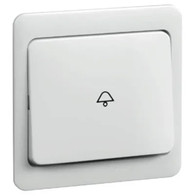 PEHA Wippe für Taster D 80.640.02 K | Klingel Symbol | 58x49 mm | Zentralplatte | Kunststoff Duroplast | reinweiß