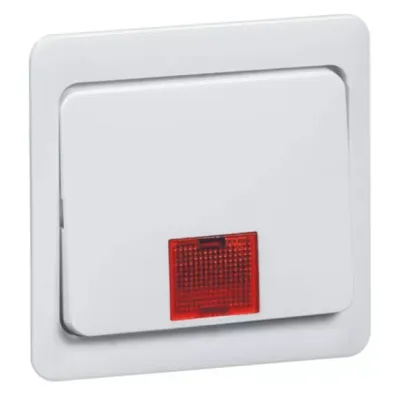 Peha Wippe für Schalter 00177111 | Kontrollwippe Wechsel | 58x49mm | rote Linse | Kunststoff | weiß