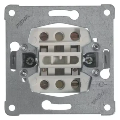 Peha Wippschalter 2-fach Unterputz 616/6 | Wechselschalter IP20 | Schraubanschluss | 10A 250V | Halogenfrei