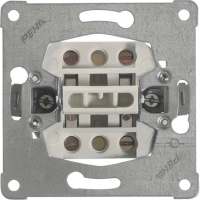 Peha Wippschalter 2-fach Unterputz 616/6 | Wechselschalter IP20 | Schraubanschluss | 10A 250V | Halogenfrei