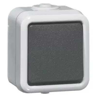 PEHA Wippschalter D 626 WAB | Universalschalter Aus-/Wechselschalter | Aufputz | IP44 | 10A 250V | grau | bruchfest