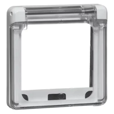 PEHA Wulstabdeckung D 80.686 KLAR | Abdeckung Steckdosenrahmen 1-fach | Unterputz | Klappdeckel | 85x85 mm | Weiß/Klar