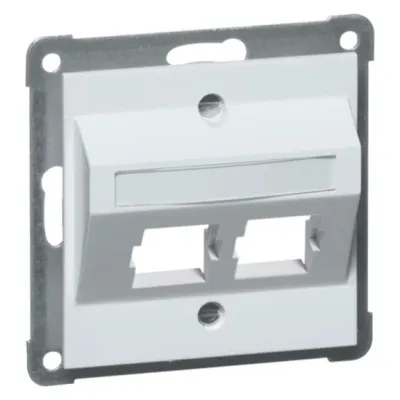 PEHA Zentralplatte D 20.610.02 LU/2 | Einsatz 2 Module | schräger Auslass 30° | Unterputz | reinweiß RAL 9010