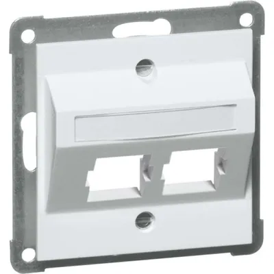 PEHA Zentralplatte D 20.610.02 LU/2 | Einsatz 2 Module | schräger Auslass 30° | Unterputz | reinweiß RAL 9010