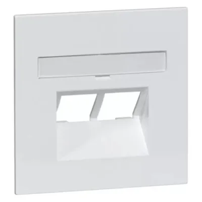 PEHA Zentralplatte UAE/IAE D 20.610.02 | 2-fach Abdeckung | Beschriftungsfeld | schrägauslass | IP20 | reinweiß