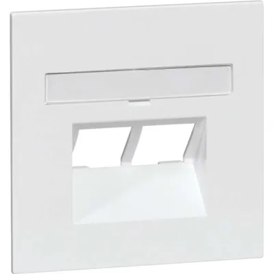 PEHA Zentralplatte UAE/IAE D 20.610.02 | 2-fach Abdeckung | Beschriftungsfeld | schrägauslass | IP20 | reinweiß