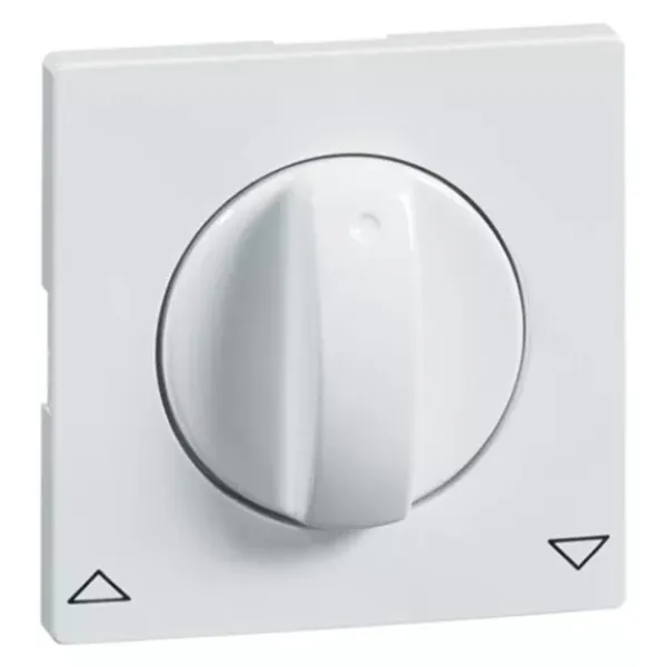 PEHA Zentralplatte mit Knebel 00816511 | Rollladen-Drehtaster Abdeckung | Symbol Pfeile | reinweiß RAL 9010